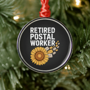 Retired Postal Worker Metal Ornament