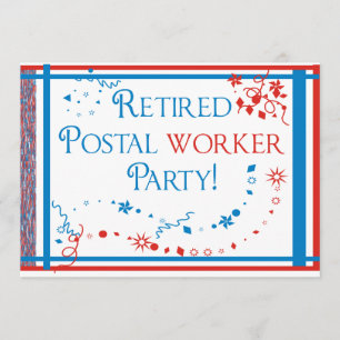 Retired Postal Worker Party Invitations USPS