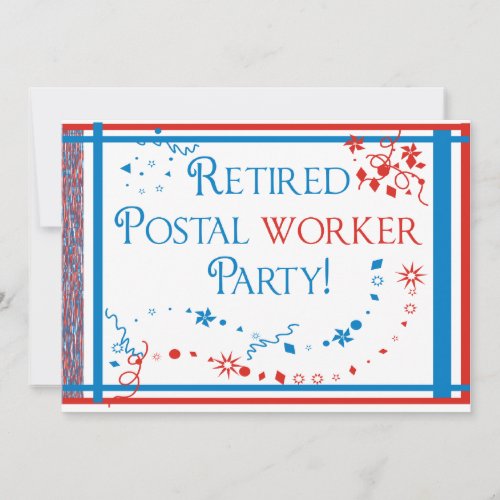 Retired Postal Worker Party Invitations USPS