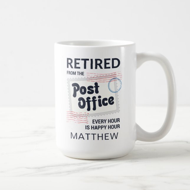 Retired Postal Worker Personalized Mailman Coffee Mug (Right)