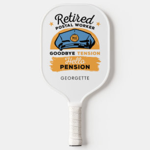 Retired Postal Worker Personalized Retirement Gag Pickleball Paddle