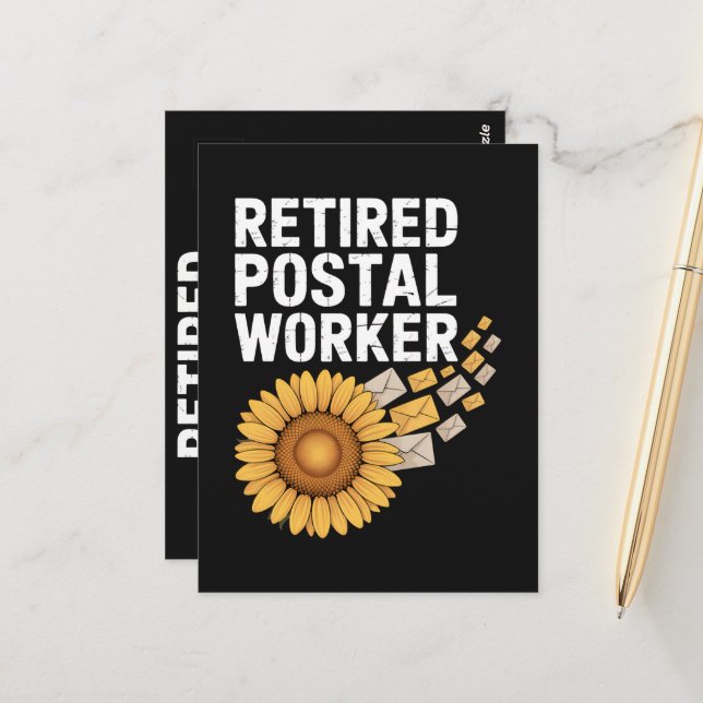 Retired Postal Worker Postcard (Front/Back In Situ)