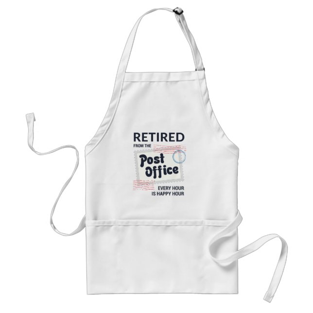 Retired Postal Worker Retirement Mailman Funny Adult Apron (Front)