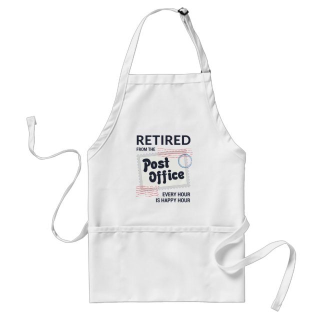 Retired Postal Worker Retirement Mailman Funny Adult Apron (Front)