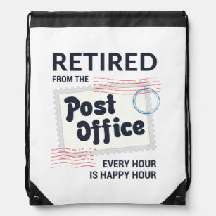 Retired Postal Worker Retirement Mailman Funny Drawstring Bag