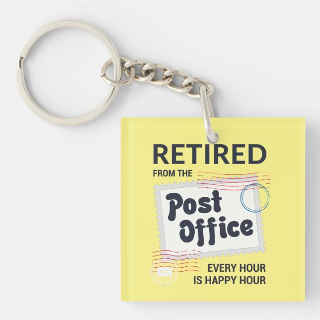 Retired Postal Worker Retirement Mailman Funny Keychain (Front)