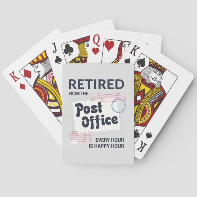 Retired Postal Worker Retirement Mailman Funny Poker Cards (Back)