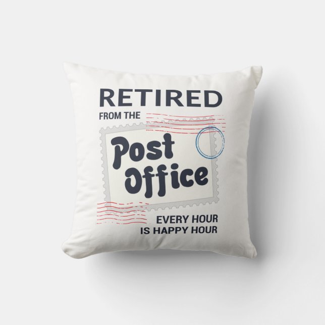 Retired Postal Worker Retirement Mailman Funny Throw Pillow (Front)