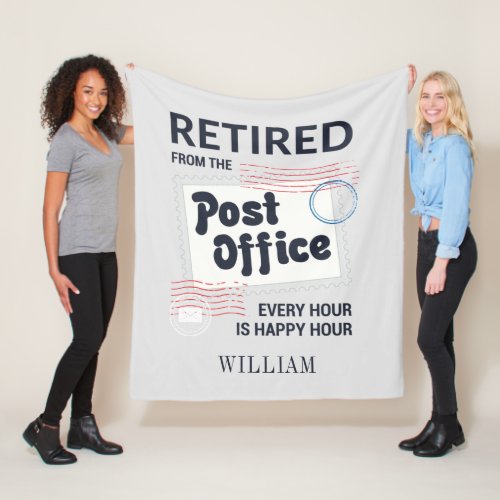 Retired Postal Worker Retirement Mailman Grandad Fleece Blanket