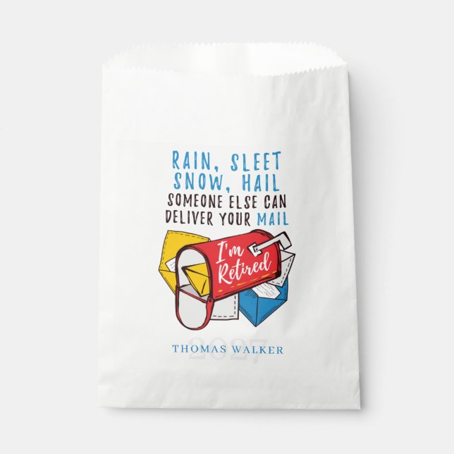 Retired Postal Worker Retirement Party Favor Bag (Front)