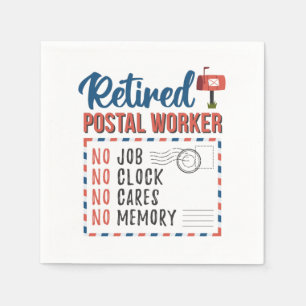 Retired Postal Worker Retirement Party Paper Napkins