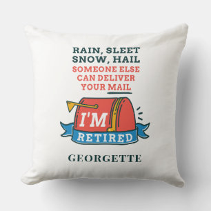 Retired Postal Worker Retirement Personalized Throw Pillow