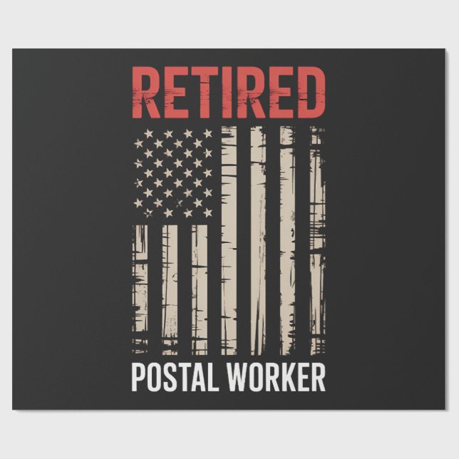 Retired Postal Worker Retirement Wrapping Paper (Flat)