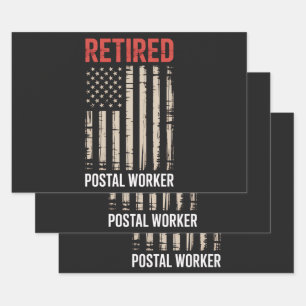 Retired Postal Worker Retirement Wrapping Paper Sheets
