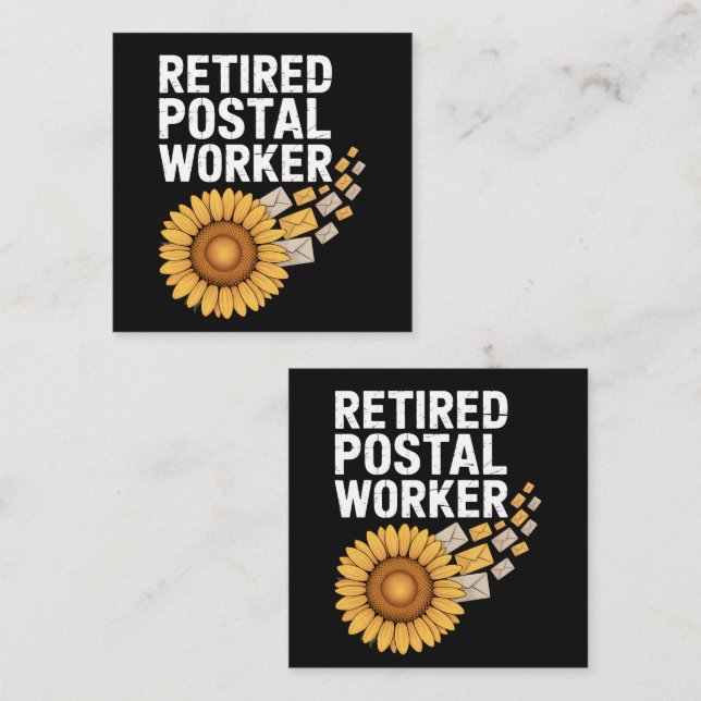 Retired Postal Worker Square Business Card (Front/Back)