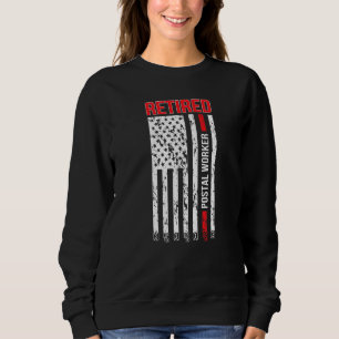 Retired Postal Worker Us Flag Mailman Retirement Sweatshirt