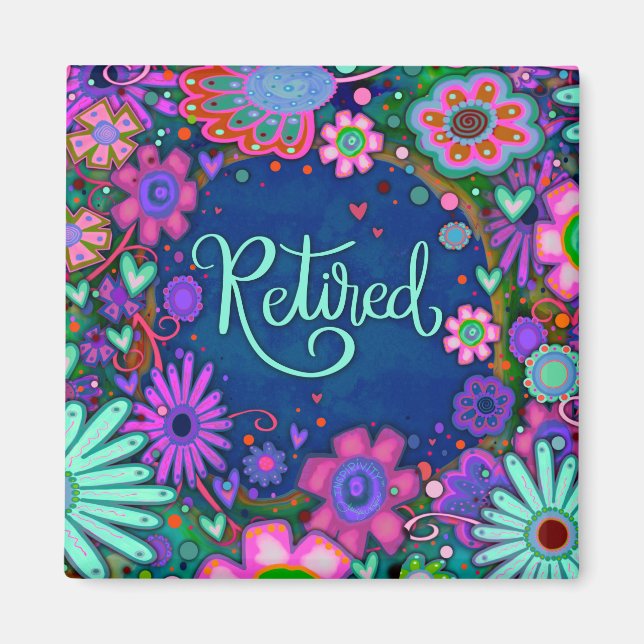 Retired Pretty Fun Inspiring Floral Inspirivity Magnet (Front)