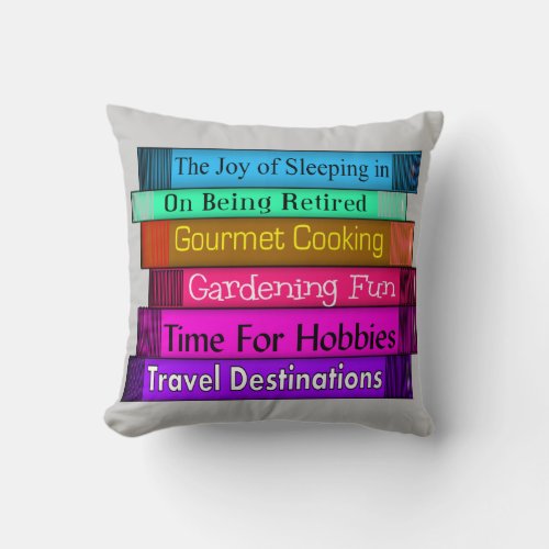Retired Readers Stack of Books Pillow