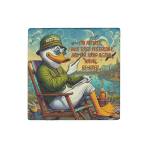 Retired & Relaxed Stone Magnet