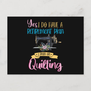 Retired Retirement Quilt Quilting Crafting Hobby G Postcard