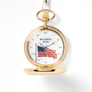 Retired Retirement USA Flag Elegant Black Watch