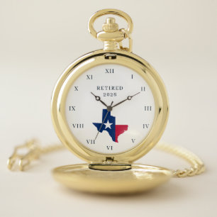 Retired Retirement USA Texas Elegant Pocket Watch