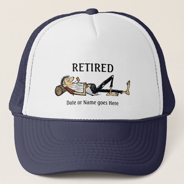 Retired Rip Van Winkle image Personalize Trucker Hat (Front)