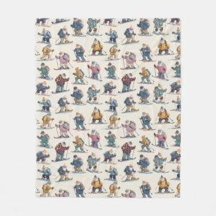 Retired Santa Claus North Pole Ski Club Fleece Blanket