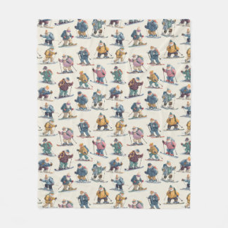 Retired Santa Claus North Pole Ski Club Fleece Blanket