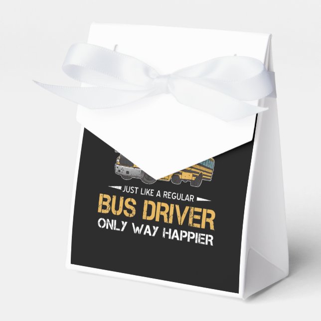 Retired School Bus Driver Just Like A Regular Favor Boxes (Front Side)