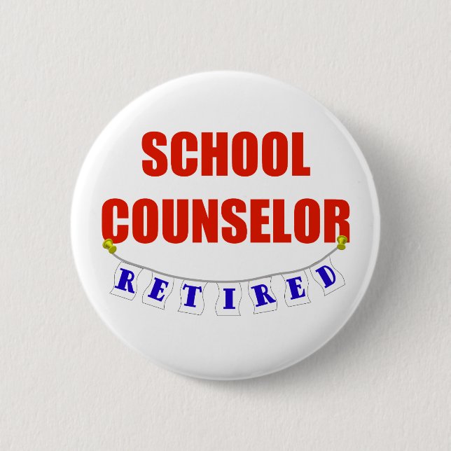 RETIRED SCHOOL COUNSELOR PINBACK BUTTON (Front)