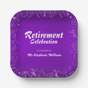 Retired Schoolteacher Celebration Party Paper Plates