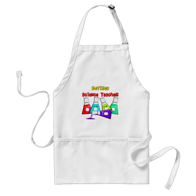Retired Science Teacher Beeker Design Adult Apron (Front)