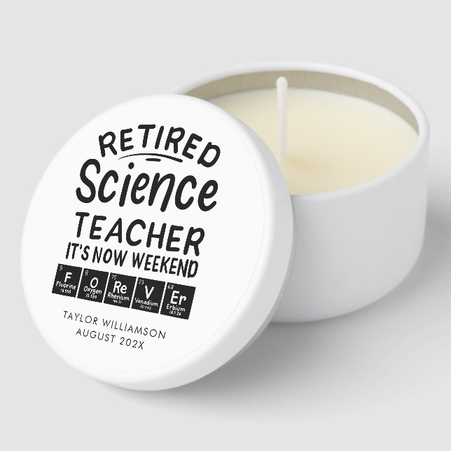 Retired Science Teacher Retirement Keepsake Mini Candle Favors (Corner)