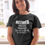 Retired See Grand-Kids for for Details T-Shirt<br><div class="desc">This design was created though digital art. You may change the style of this shirt by choosing More > under the style option. It may be personalized by clicking the customize button and changing the color, adding a name, initials or your favorite words. Contact me at colorflowcreations@gmail.com if you with...</div>