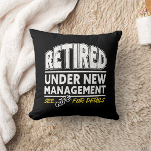Retired See Wife For Details Retirement Vintage Throw Pillow