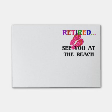 Retired: See You At The Beach, Pink Flip Flops Post-it Notes