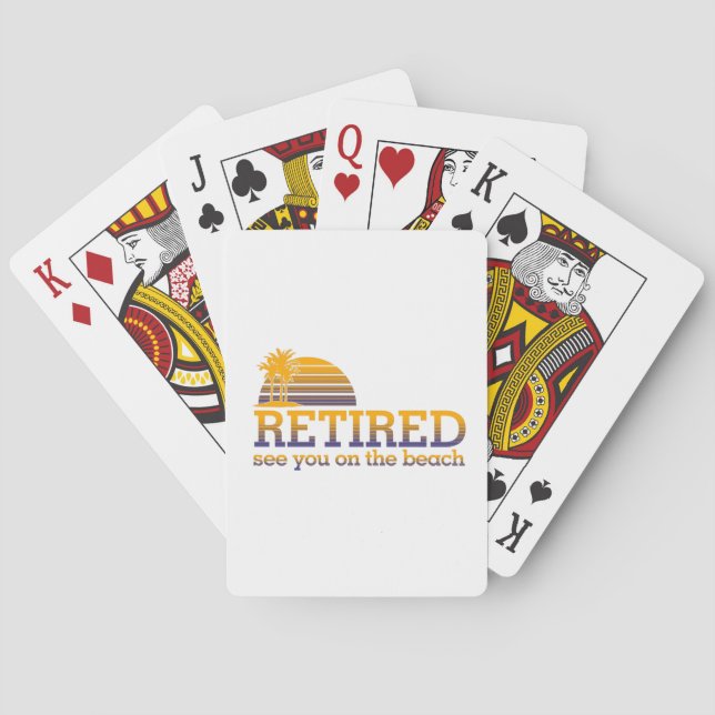 Retired See You On The Beach Playing Cards (Back)