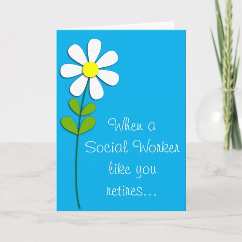 Retired Social Worker Blue  Card