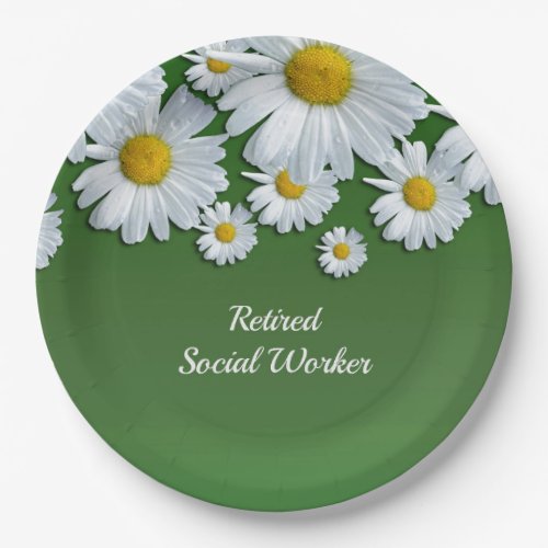 Retired Social Worker floral design Paper Plates