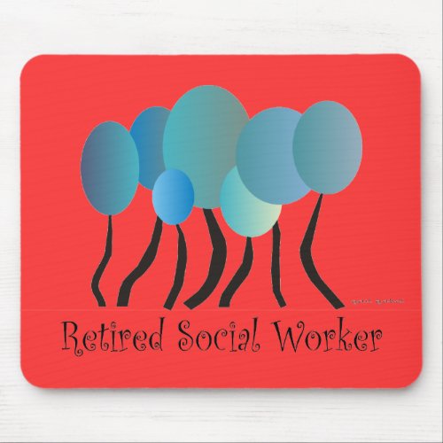 Retired Social Worker Gifts Artsy Trees Design Mouse Pad