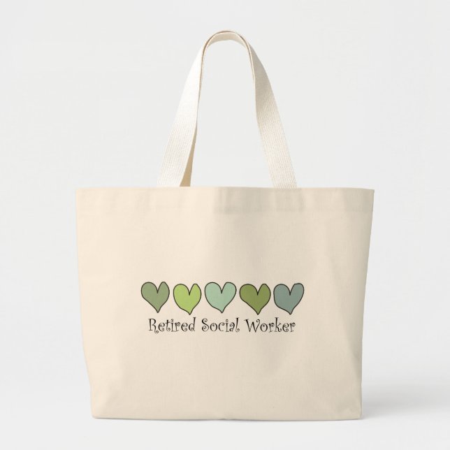 Retired Social Worker Gifts Large Tote Bag (Front)