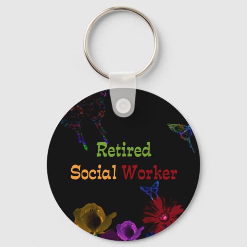 Retired Social Worker Keychain
