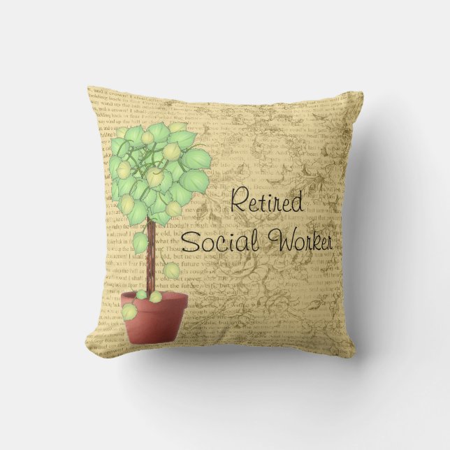 Retired Social Worker Pillow (Front)