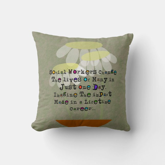 Retired Social Worker Pillow Quote #13 (Front)