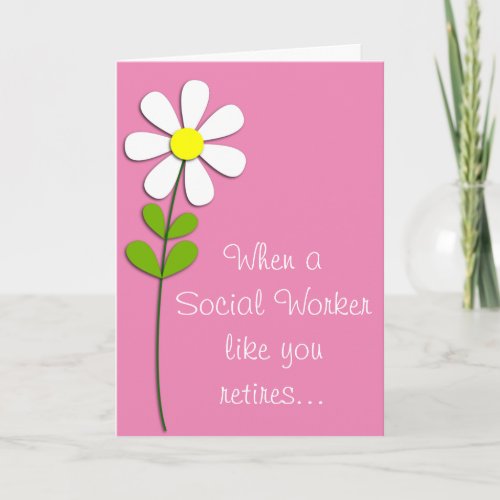 Retired Social Worker Pink Card