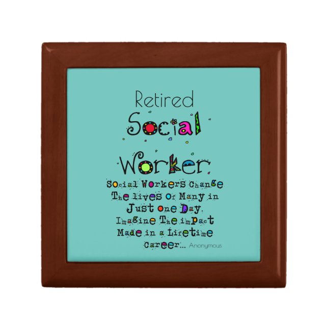 Retired Social Worker Quote  Gift Box (Front)