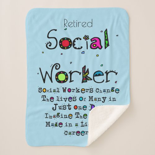 Retired Social Worker Quote  Sherpa Blanket