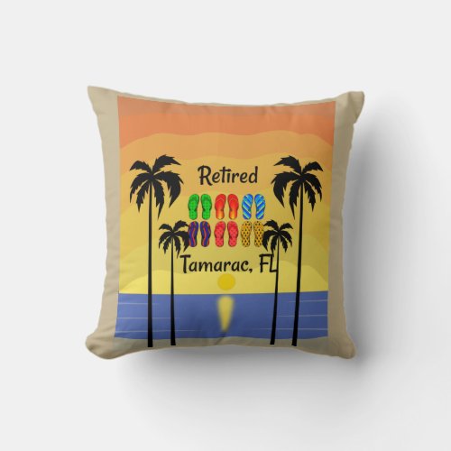 RetiredTamarac FL colorful design Throw Pillow