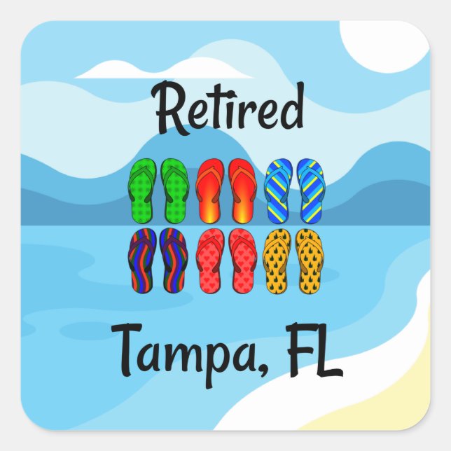 Retired--Tampa, FL Square Sticker (Front)